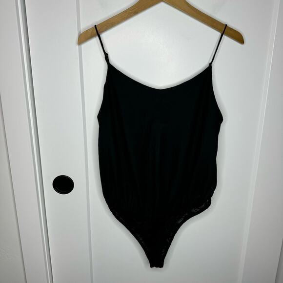 Intimately Free People Black Satin Cami Bodysuit Size Small - Picture 1 of 4